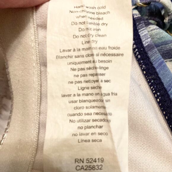 24th & Ocean Tankini Medium Women Navy Tie Dye Padded Neckline Cutout Detail - Picture 7 of 12